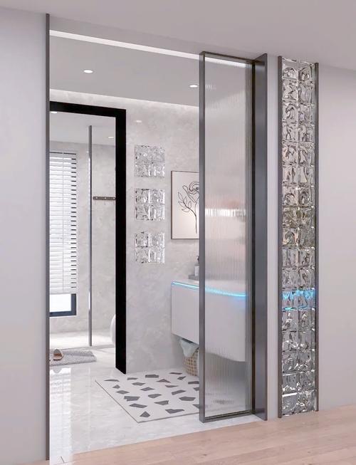 年轻人卫生间设计:三分离+玻璃砖隔断柜